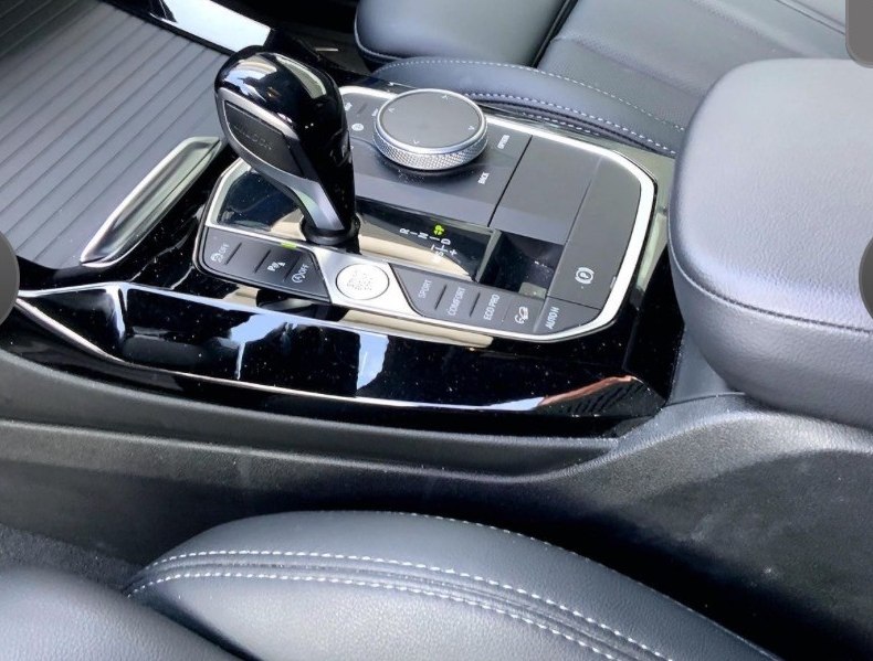 BMW X3 center console — gear selector and iDrive controller